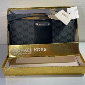 Michael Kors Belt Bag mjni purse MK black logo new in box
